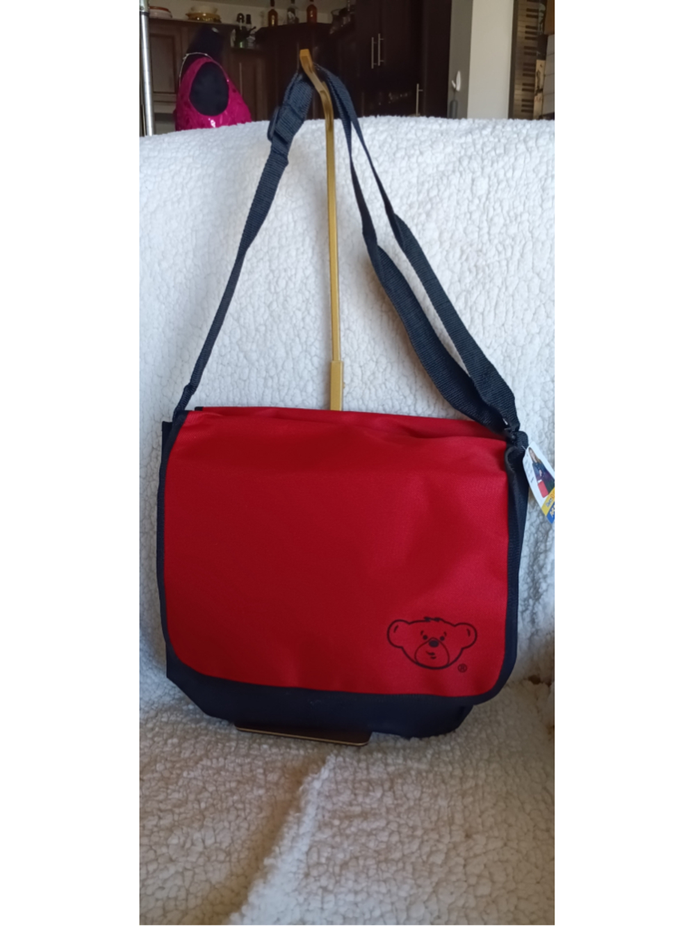 NWT Bears Rule Messenger Bag Red Black